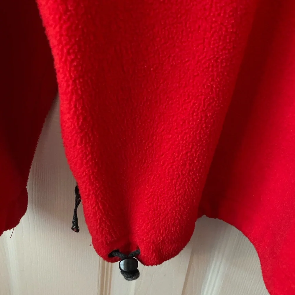 VINTAGE‎ Eddie Bauer EBTEK Red Fleece Quarter Zip Pullover SZ M